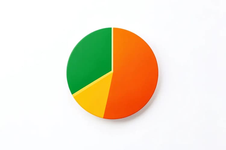 Gráfico de pizza mostrando a distribuição de custos de materiais em um evento.