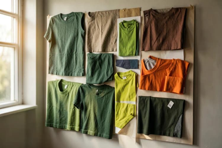 Mood board com referências visuais para inspiração de design de camisetas.