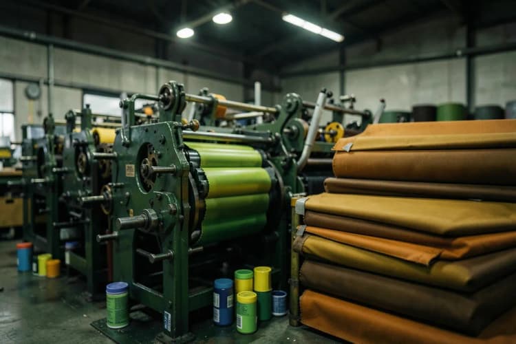 Impressão de materiais gráficos com rolos de tecido e tintas