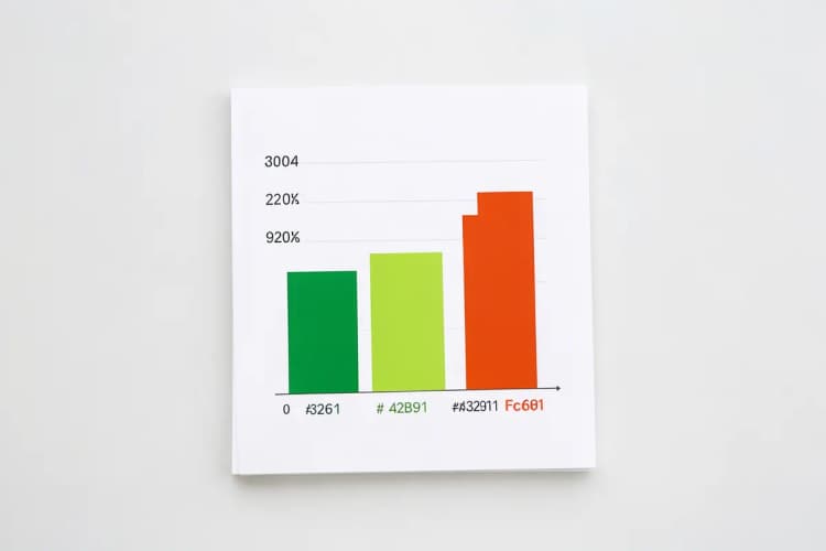 Um gráfico de barras simples mostrando diferentes quantidades de impressão de panfletos com seus respectivos custos.