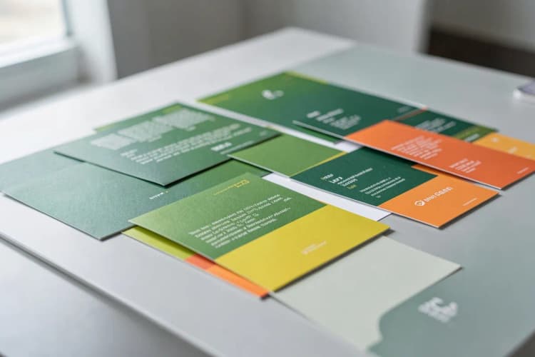 Impressão offset de materiais gráficos como folhetos e cartões de visita.